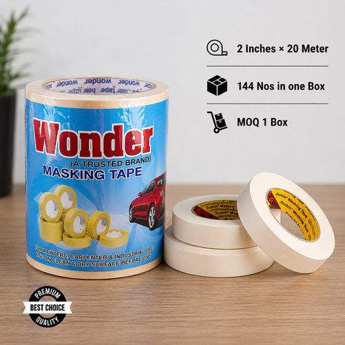 Wonder Masking Tape – 2 Inch × 20 Meter | 1 Box of 144 piece