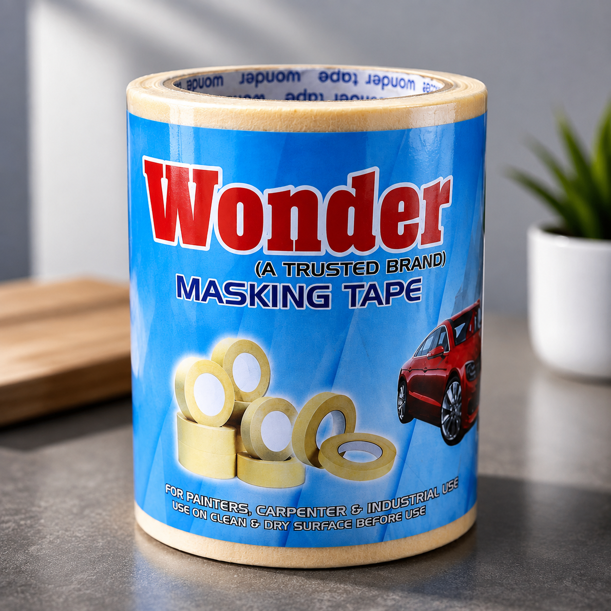 Wonder Masking Tape – 2 Inch × 20 Meter | 1 Box of 144 piece