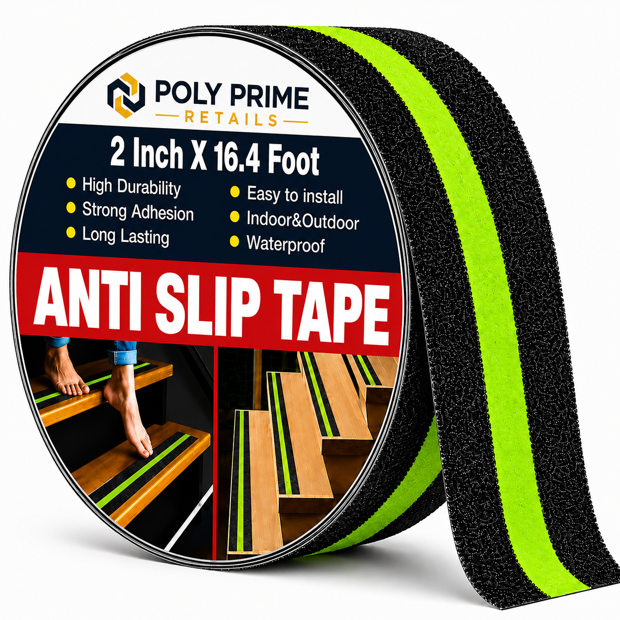 Anti Slip Glow Tape – 2 Inch × 16.4 Feet | Heavy-Duty Safety & Grip Tape